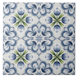 Azulejo Blue Dutch Delft Pattern 