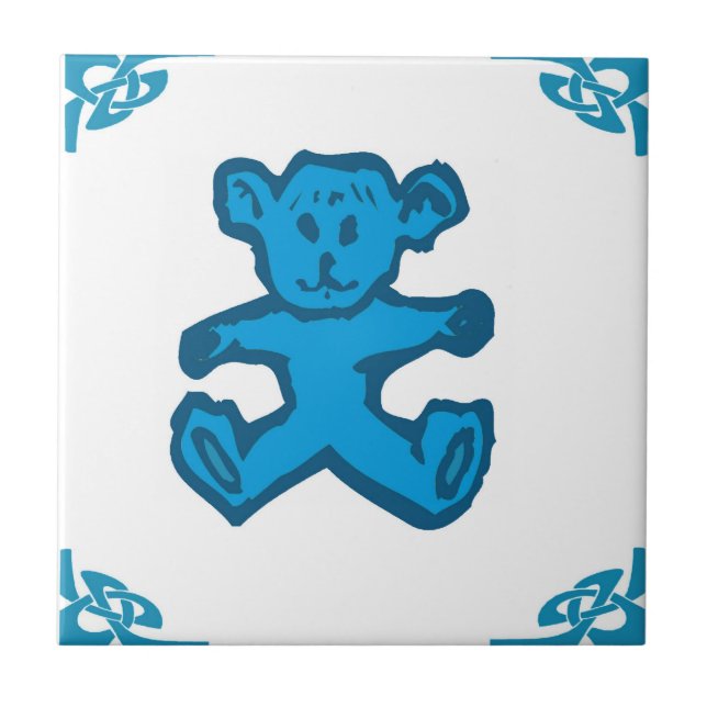 Azulejo Blue Dutch Teddy Bear (Frente)