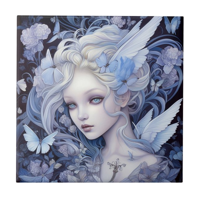 Azulejo Blue Fairy Fantasy Art (Frente)