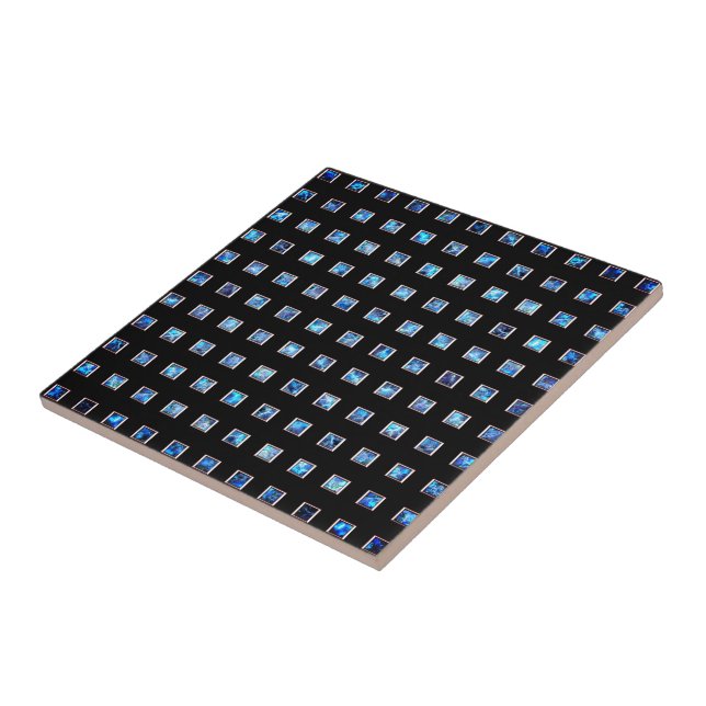 Azulejo Blue Gemstone Black Ceramic Tile (Lado)