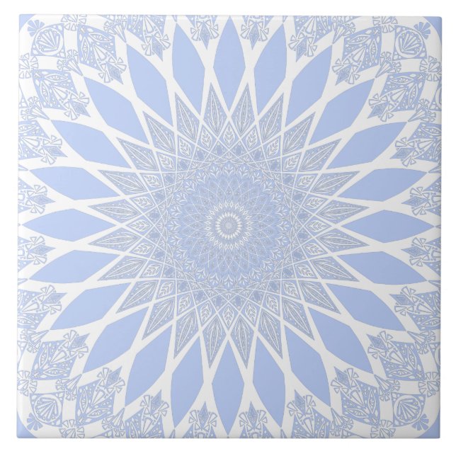 Azulejo Blue Juniper Berry Tristyns Mandala (Frente)