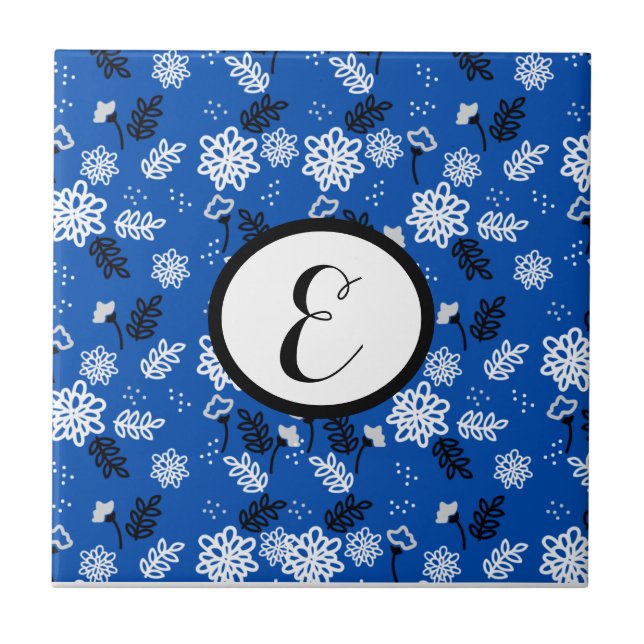 Azulejo Blue leaves romantic garden (Frente)