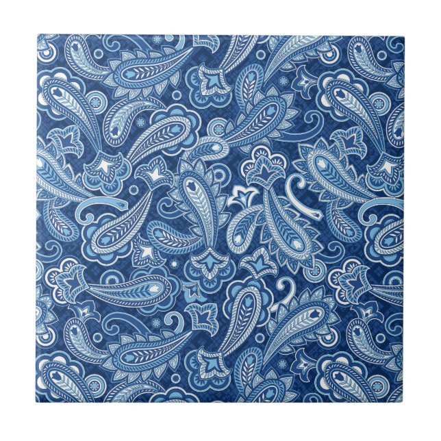 Azulejo Blue Paisley Tile (Frente)