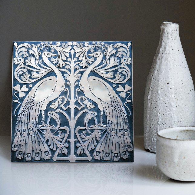 Azulejo Blue Peacock Modernista Art Barcelona 1903 (Subido por el creador)