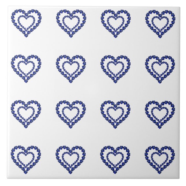 Azulejo Blue Sapphire Heart (Frente)