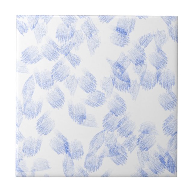 Azulejo Blue Shapes Pattern Ceramic Tile (Frente)
