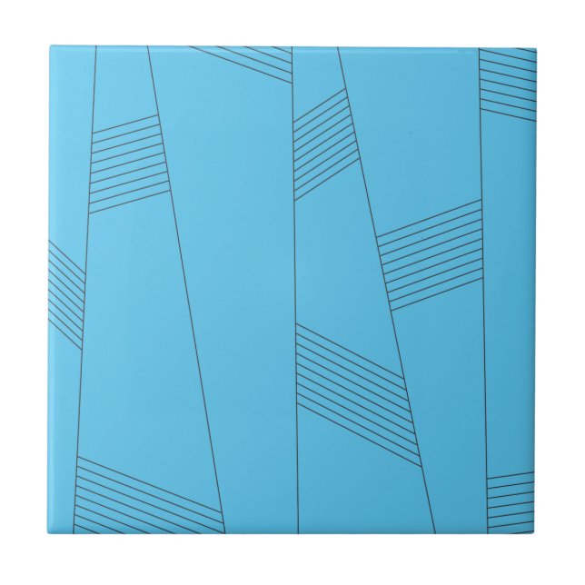 Azulejo Blue, simple, elegant, abstract line pattern (Frente)