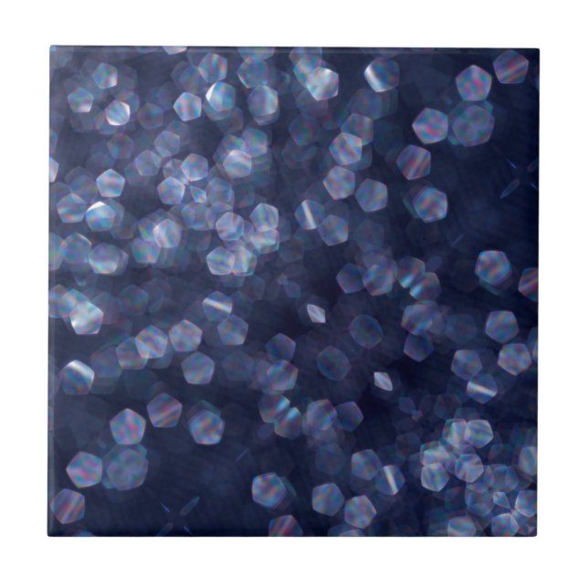 Azulejo Blue Sparkle Bokeh Lights (Frente)
