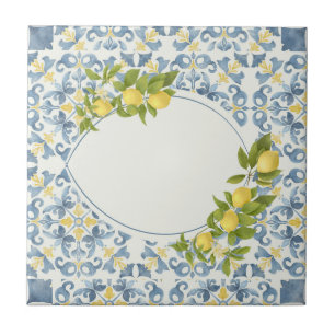 Azulejo Blue Tile Lemon
