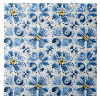 Azulejo Blue Vintage Floral