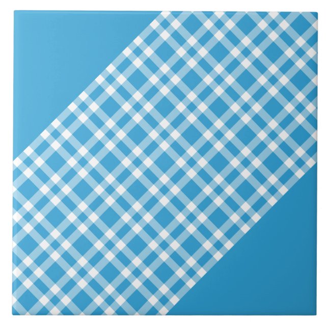 Azulejo Blue White Plaid Pattern (Frente)