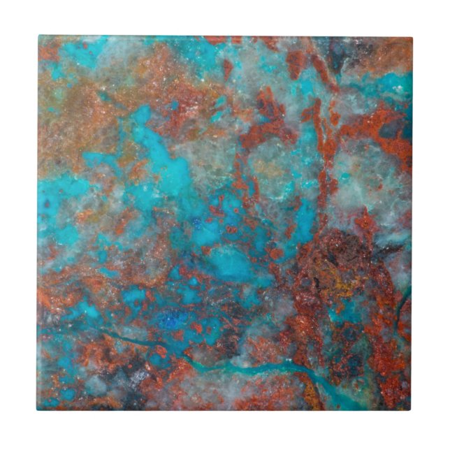 Azulejo Blue Y Rojo Shattuckita (Frente)