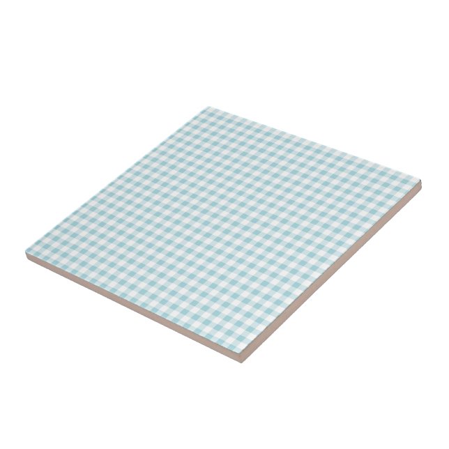 Azulejo Blue y White Plaid Checked - Personalizable (Lado)