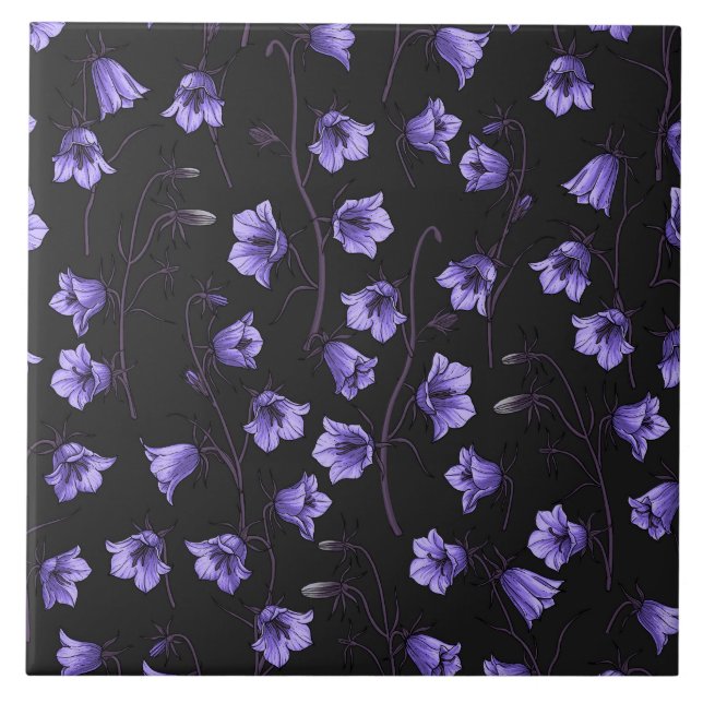 Azulejo Bluebells, Harebells, Bellflowers (Frente)