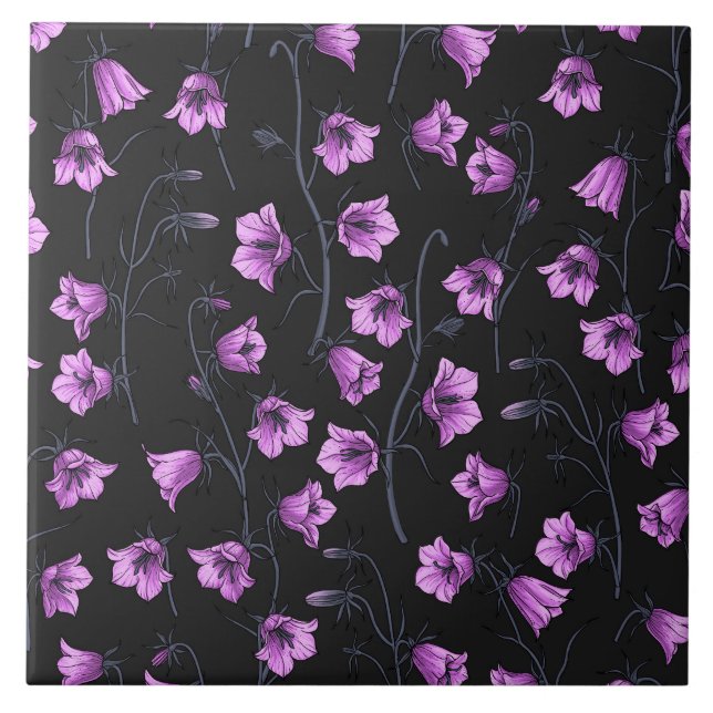 Azulejo Bluebells, Harebells, Bellflowers 2 (Frente)