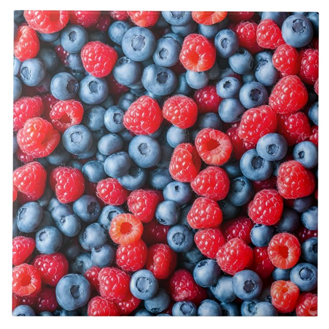 Azulejo Blueberries and Raspberries (Frente)