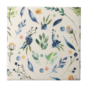 Azulejo Blueberry y Daisy Clear Image sin inconvenientes