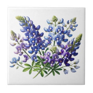 Azulejo Bluebonnets Flores del Estado de Texas Lupino Acua