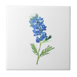 Azulejo Bluebonnets Texas State Flowe Lupine Watercolor