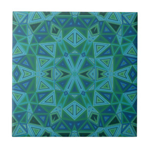 Azulejo Bluegreen Triangles Ceramic Tile