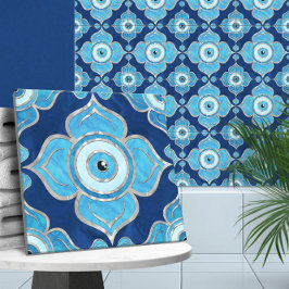 Azulejo Blues ornamentos de ojos malvados y Pearl