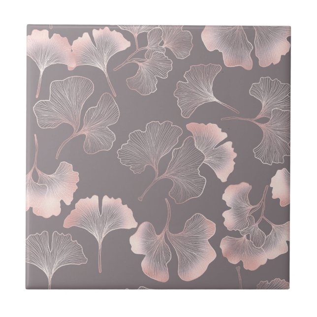 Azulejo Blush Ginkgo Luxe – Gold Botanical on Black (5) (Frente)