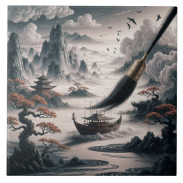 Azulejo  Boat landscape ocean view poetic  art