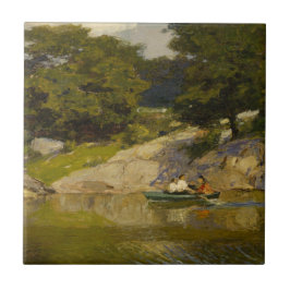 Azulejo Boating on a Lake in Central Park (E.H. Potthast)