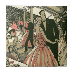 Azulejo Boda Art Déco Vintage, Primer Baile de Recién Casa