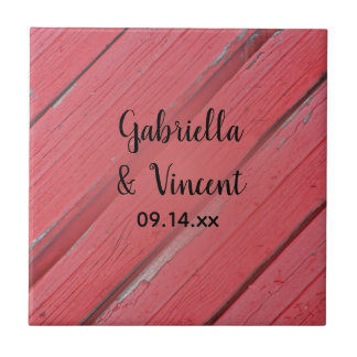 Azulejo Boda de campo de madera de granero rojo