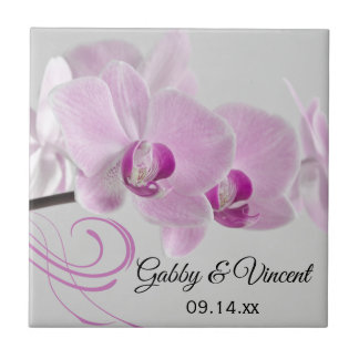 Azulejo Boda De Elegancia Orquídea Rosa Tile