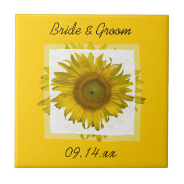 Azulejo Boda de girasol amarillo