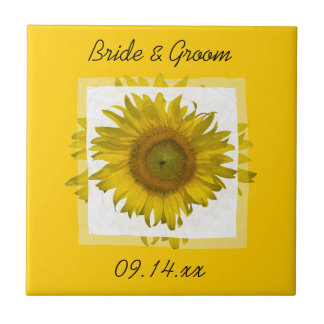 Azulejo Boda de girasol amarillo