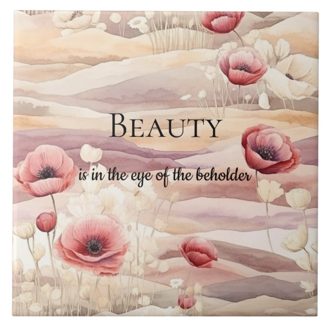 Azulejo Boda Floral con Tono de Rosa Crema Borgoña (Frente)