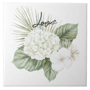 Azulejo Boda floral de hydrangea de playa Tropical Aloha
