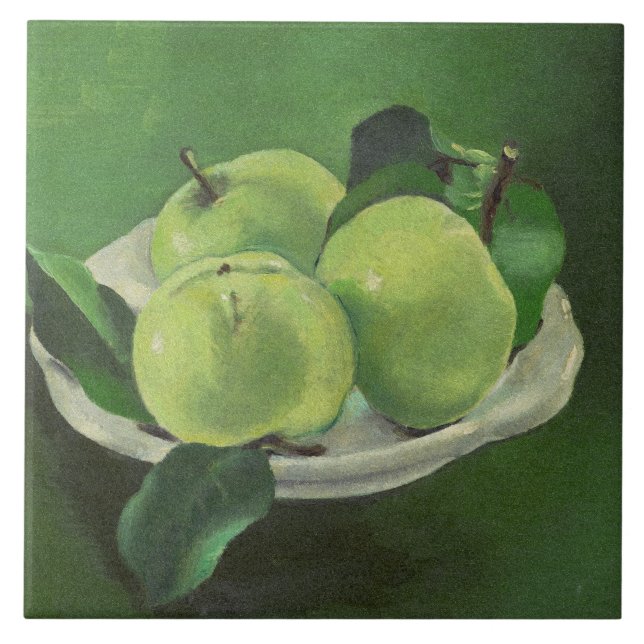 Azulejo Bodegón con manzanas de Mikulas Galanda (Frente)