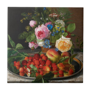 Azulejo Bodegón Rosas y Fresas de Otto Ottesen