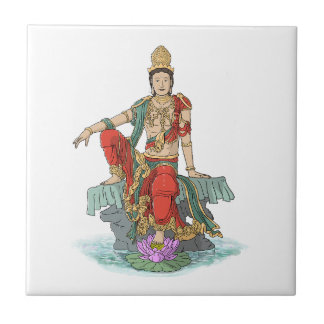 Azulejo Bodhisattva de la cerámica de Compasión
