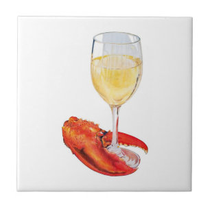 Azulejo Bogavante y vino