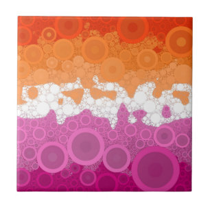Azulejo Bohemian Groovy Abstracto Bandera del Orgullo Lesb