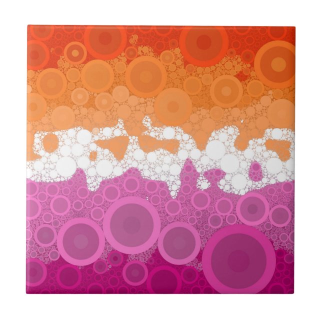 Azulejo Bohemian Groovy Abstracto Bandera del Orgullo Lesb (Frente)