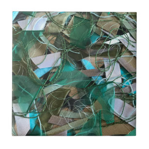 Azulejo Boho abstracto colorido verde oliva gris teal