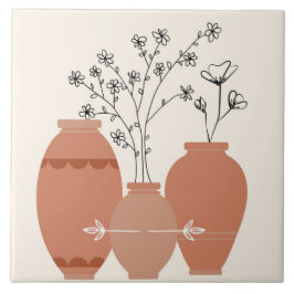 Azulejo Boho Bohemian Art Resumen Planters Terracotta