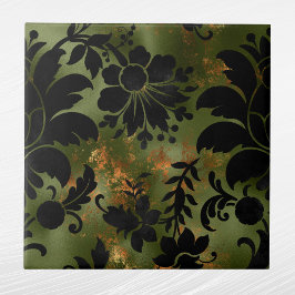 Azulejo Boho Copper Black Green Floral
