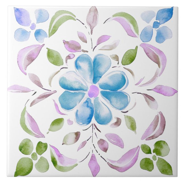 Azulejo Boho de acuarela marroquí (Frente)