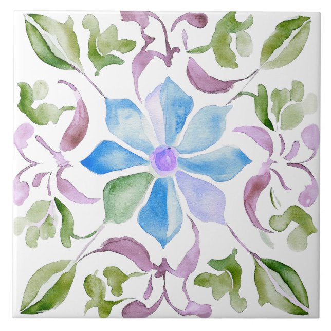 Azulejo Boho de acuarela marroquí (Frente)