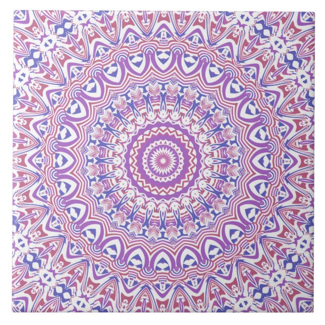 Azulejo Boho Hippie Funky Groovy Bohemio Calidoscopio (Frente)