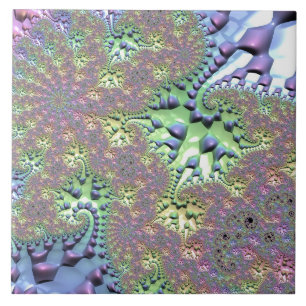 Azulejo Boho Hippie Groovy brillante fractal arcoiris colo