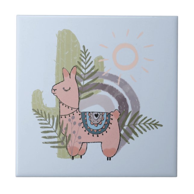 Azulejo Boho Llama (Frente)