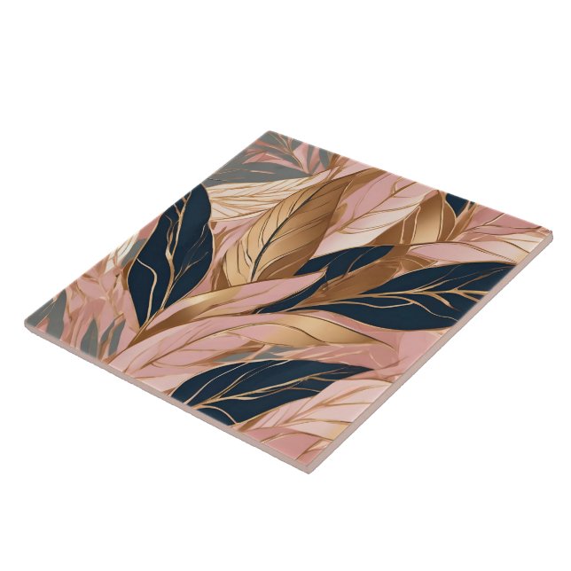 Azulejo Boho moderno de Rubor Pink Gold deja colección (Lado)